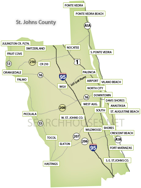 St. Johns County Florida Map