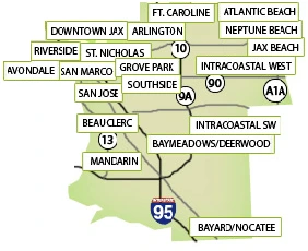 Duval County Map Jacksonville FL